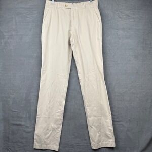 J. McLaughlin Mens Khaki Chino Pants Flat Front Straight Leg Cotton Size 31